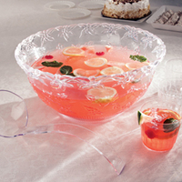 Disposable 8 Quart  Clear Plastic  Round Punch  Bowl  -Posh Party Supplies