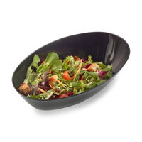 Disposable Quart Black  Plastic  Oval Salad  Bowl  -Posh Party Supplies
