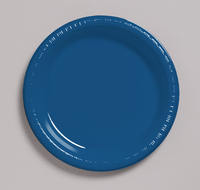 Disposable Navy 6.75" Plastic Dessert Plates - Posh Party Supplies