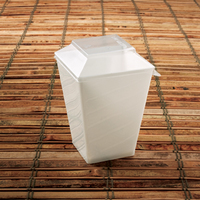 Disposable 5.1 oz White Plastic Square Mini Plastic Notions -Posh Party Supplies