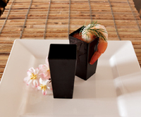 Disposable 2 oz Black Plastic Square Mini Notion-Posh Party Supplies