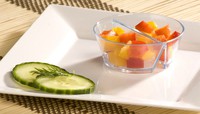 Disposable 1.4 oz Sea Green Plastic Round Mini Duplex Bowl -Posh Party Supplies