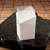Disposable 2.5 oz White Plastic Diamond Mini Cube -Posh Party Supplies