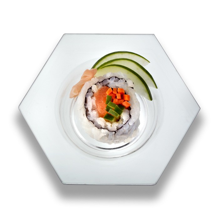 disposable White Plastic Honeycomb Mini Plates for wedding and coctail parties