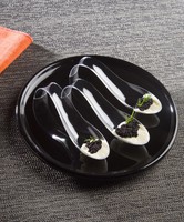 Disposable 5" Clear Plastic Posh Mini Crescent Spoon -Posh Party Supplies