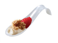 Disposable 5" White Plastic Posh Mini Crescent Spoon -Posh Party Supplies