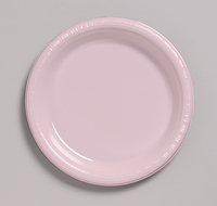 Disposable Classic Pink 6.75" Plastic Dessert Plates - Posh Party Supplies