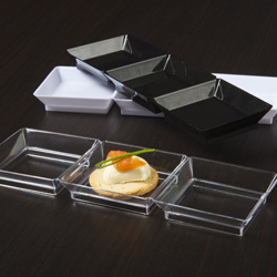 Disposable 7.5 oz Clear Plastic Triple Abyss Mini Dish -Posh Party Supplies