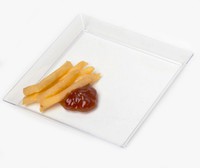 Disposable 4.5" White Plastic Square Mini Dish -Posh Party Supplies