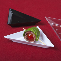 Disposable 2" Clear Plastic  Triangle  Mini  Dish  -Posh Party Supplies