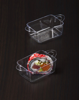 Disposable 2.5" Clear Plastic Square Mini Pans -Posh Party Supplies