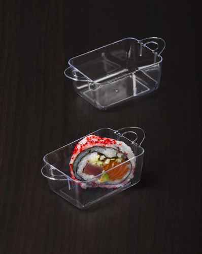 Disposable 2.5" Clear Plastic Square Mini Pans -Posh Party Supplies