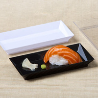 Disposable 5" Black Plastic Rectangular Mini Dishes -Posh Party Supplies