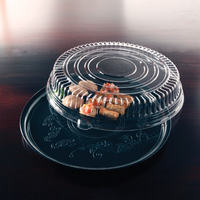 Disposable 16" Clear Plastic Round Compartment Tray Dome Combo -Posh Party Supplies