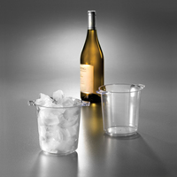 32 oz Clear Plastic Round Ice Bucket - 12 Buckets