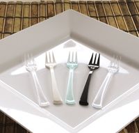 Disposable 4" Clear Plastic Posh Mini Fork -Posh Party Supplies