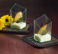 Disposable 2.5 oz Sea Green Plastic Diamond Mini Cube -Posh Party Supplies
