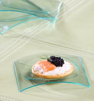 Disposable 3.1" Sea Green Plastic Geo Mini Plate -Posh Party Supplies