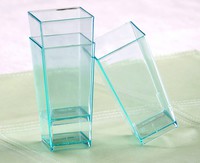 Disposable 2 oz Sea Green Plastic Square Mini Plastic Notions -Posh Party Supplies