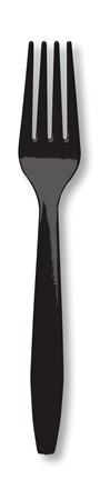 Disposable Black Extra Heavy Plastic Forks - 1000 Forks