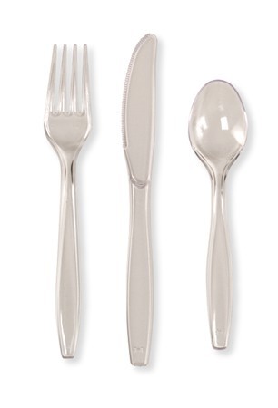 Clear Extra Heavy Plastic Cutlery Combo  - Posh Party Supplies