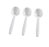 White Plastic Soup Spoons  - Posh Party Supplies