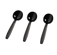 Disposable Black Extra Heavy Plastic Soup Spoons- 1200 Soup Spoons