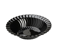 Disposable Black 12 oz. Plastic Bowls - 180 Elegant Black Bowls