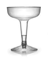 Plastic 2 Piece Old Fashioned Clear 4 oz. Champagne Glass  - Posh Party Supplies