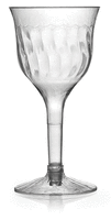 Elegant 6 oz. 2 Piece Wine Plastic Goblet - 120 Long Stem Goblets