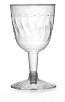 Elegant 5 oz. 2 Piece Plastic Wine Goblet - 360 Wine Goblets
