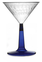 Elegant Plastic 6 oz. Blue Stem Plastic Martini Glass - 96 Blue Stem Martinis