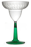 Elegant Plastic 12 oz. Plastic Margarita Glass - 96 Green Stem Margaritas
