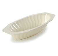 Elegant Plastic Bone 15  oz. Plastic Serving Boat - 300 Plastic Bowls