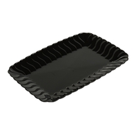 Elegant Plastic Black 5" Snack Tray- 252 Plastic Trays