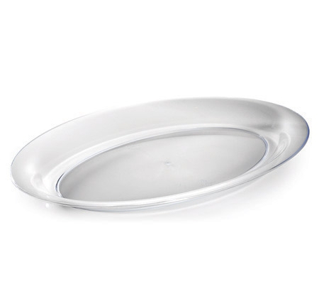 Black 11" x 16" 128 oz. Oval Plastic Bowl  - Posh Party Supplies