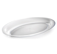 White 14" x 21" Oval Plastic Bowl  - Posh Party Supplies
