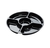Plastic Black 12'' 5 Compartment Tray  - Posh Party Supplies