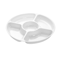 Plastic White 12'' 5 Compartment Tray  - Posh Party Supplies