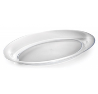Plastic Clear 8" x 12" Oval Tray  - Posh Party Supplies