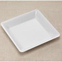 White 10" x 14" Rectangular Tray - 25 Plastic Trays