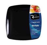 Elegant Black 5.5" Square Plastic Dessert Plate - 120 Square Plates