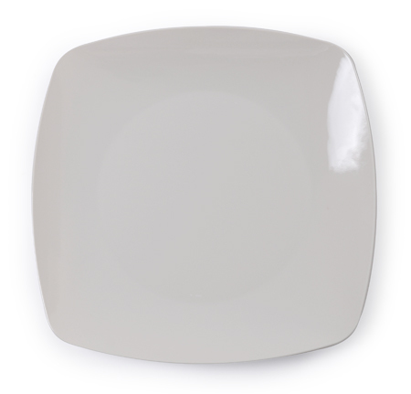 Elegant Bone 5.5" Square Plastic Dessert Plate - 120 Square Plates