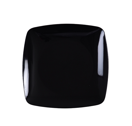 Elegant Black 7.5" Salad Square Plastic Plate - 120 Square Plastic Plates