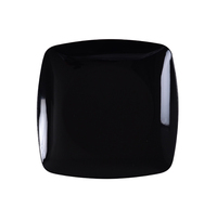 Elegant Black 7.5" Salad Square Plastic Plate - 120 Square Plastic Plates