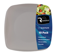 Elegant Bone 7.5" Salad Square Plastic Plate - 120 Square Plastic Plates