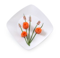 Elegant White 7.5" Salad Square Plastic Plate - 120 Square Plastic Plates
