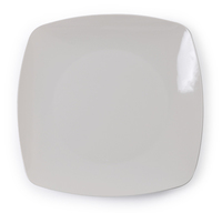 Bone 10" Dinner Square Plastic Plate  - Posh Party Supplies