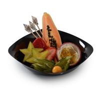 Elegant Black 12 oz. Plastic Soup Bowl - 120 Plastic Bowls
