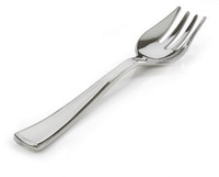 Disposable Silver Plastic Serving Forks  - Posh Party Supplies